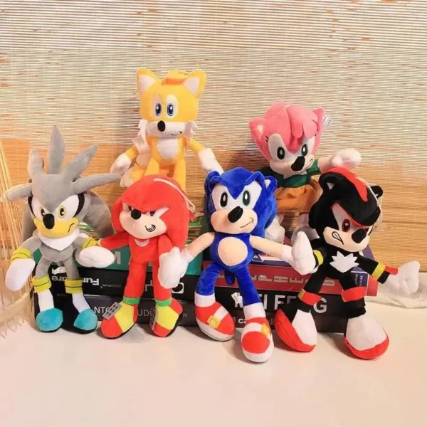 Sonic Collection de 6 figurines Sonic en peluche 30 CM
