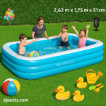 Piscine Gonflable bestway de Luxe – Rectangulaire 2,62 m x 1,75 m x 51 cm – Bleu Résistant et Confortable