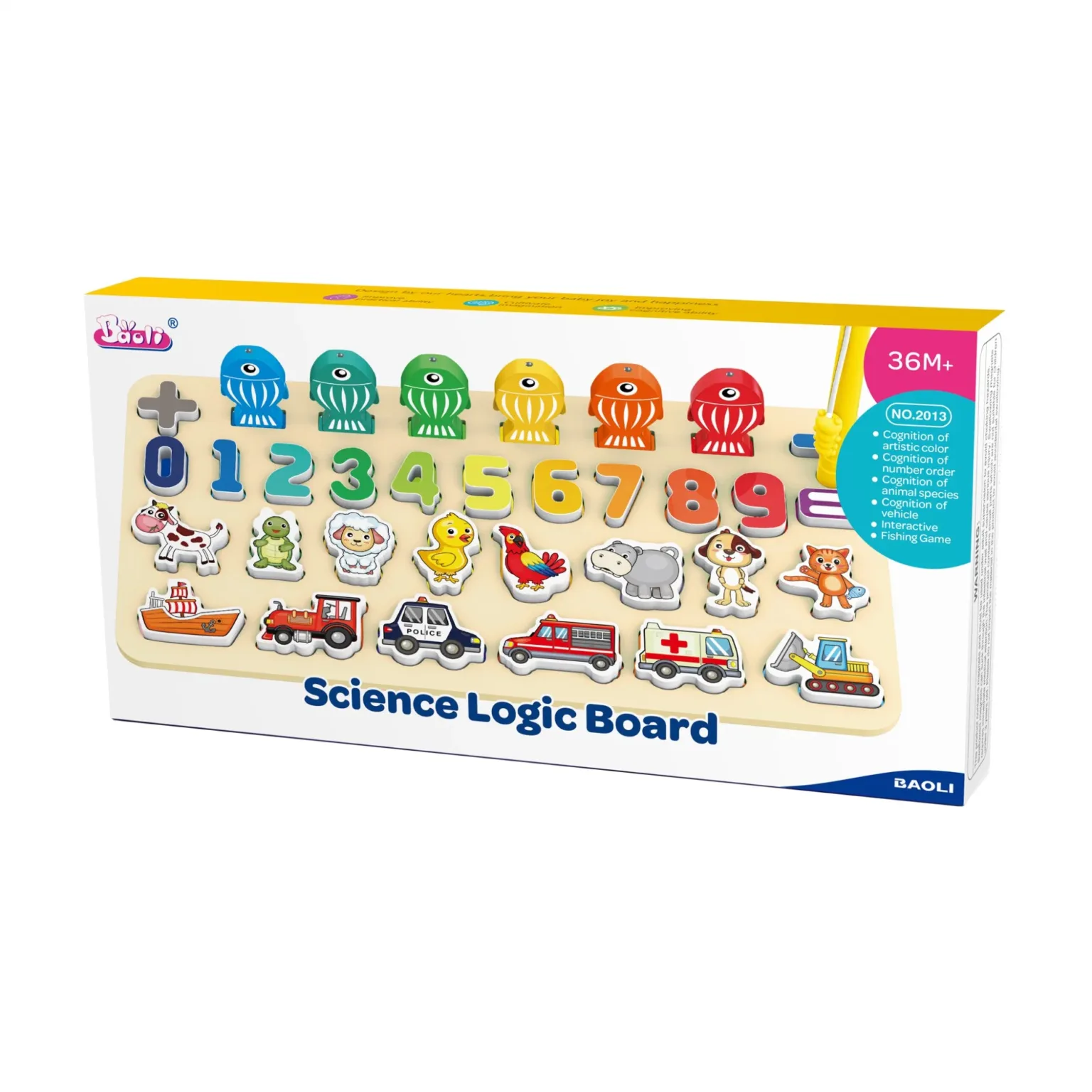 Puzzle en bois assorti 4 en 1 Baybee – Image 2