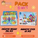 Blocs de construction magnétiques pour jouets Pour les enfants 64 PCS+ Jeu de créative MOZAIC⁸