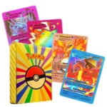 55 Carte de feuille d'or colorée Pokmone, carte VMAX, Charizard, Pikachu, Arc