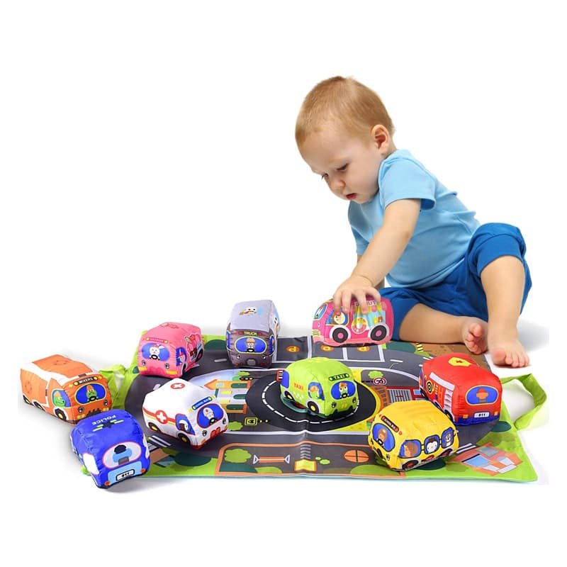 Voitures en tissu avec tapis doux au toucher pour Bebe, 6 pièces – Image 2