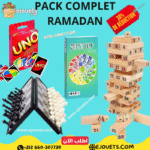 PACK 4: Jenga 54 pcs + Jeu d'échecs + Carte Uno + Skyjo