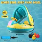 Flotteur de natation gonflable pour bébé, avec auvent solaire