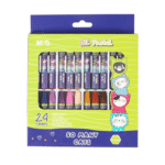 24 couleurs pastel à l'huile-forme hexagonale. Diamètre : 1 cm