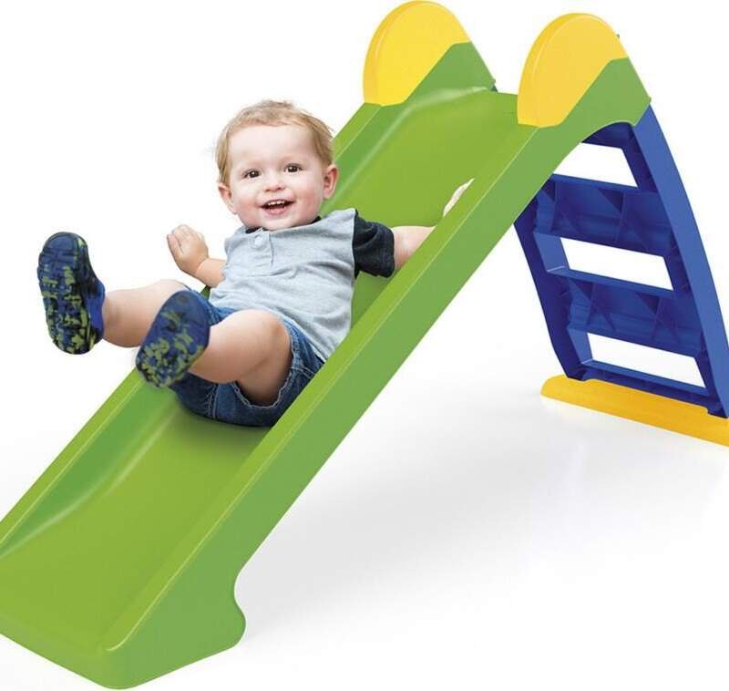 Toboggan pour enfant DOLU, pente pliable, échelle à 2 marches, plastique durable