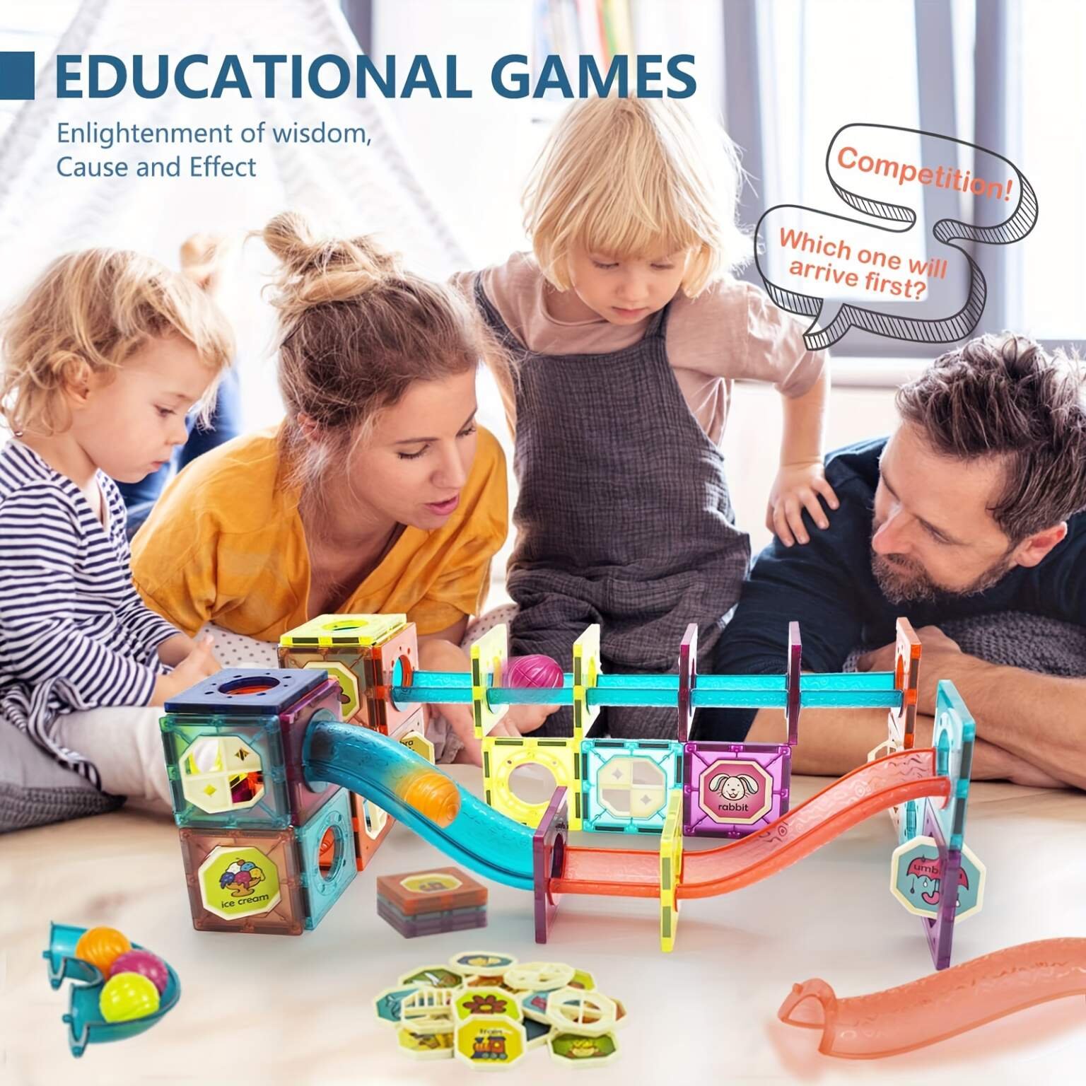 42 pièces de jouets magnétiques, jouets magnétiques STEM, – Image 9