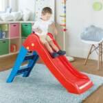 Toboggan pour enfant DOLU, pente pliable, échelle à 2 marches, plastique durable