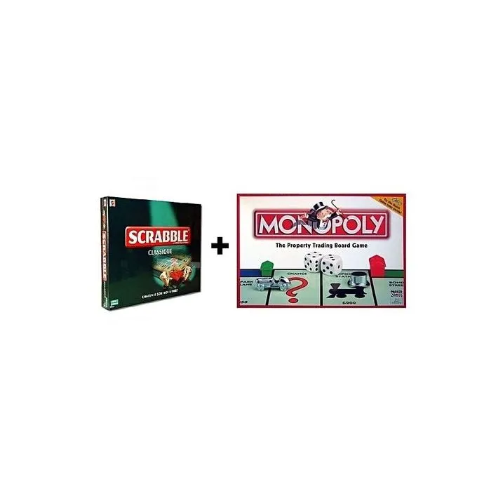 Jeux de Scrable classique +  Monopoly Jeu des transactions immobilières