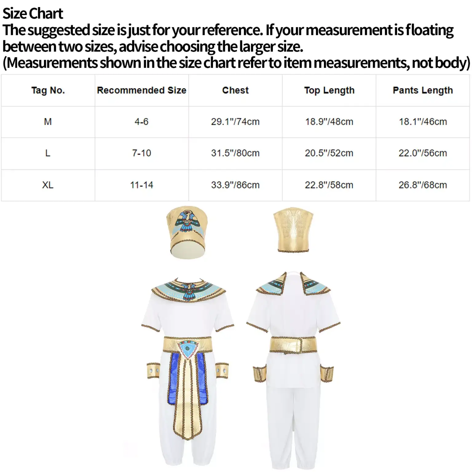 Costume enfant prince égyptien tenue à manches courtes haut avec pantalon – Image 11
