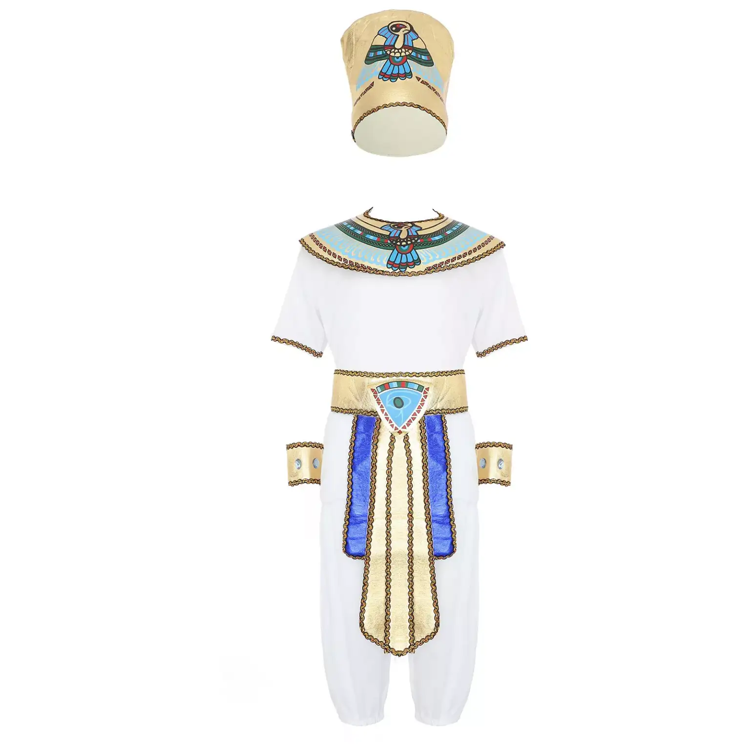 Costume enfant prince égyptien tenue à manches courtes haut avec pantalon – Image 14