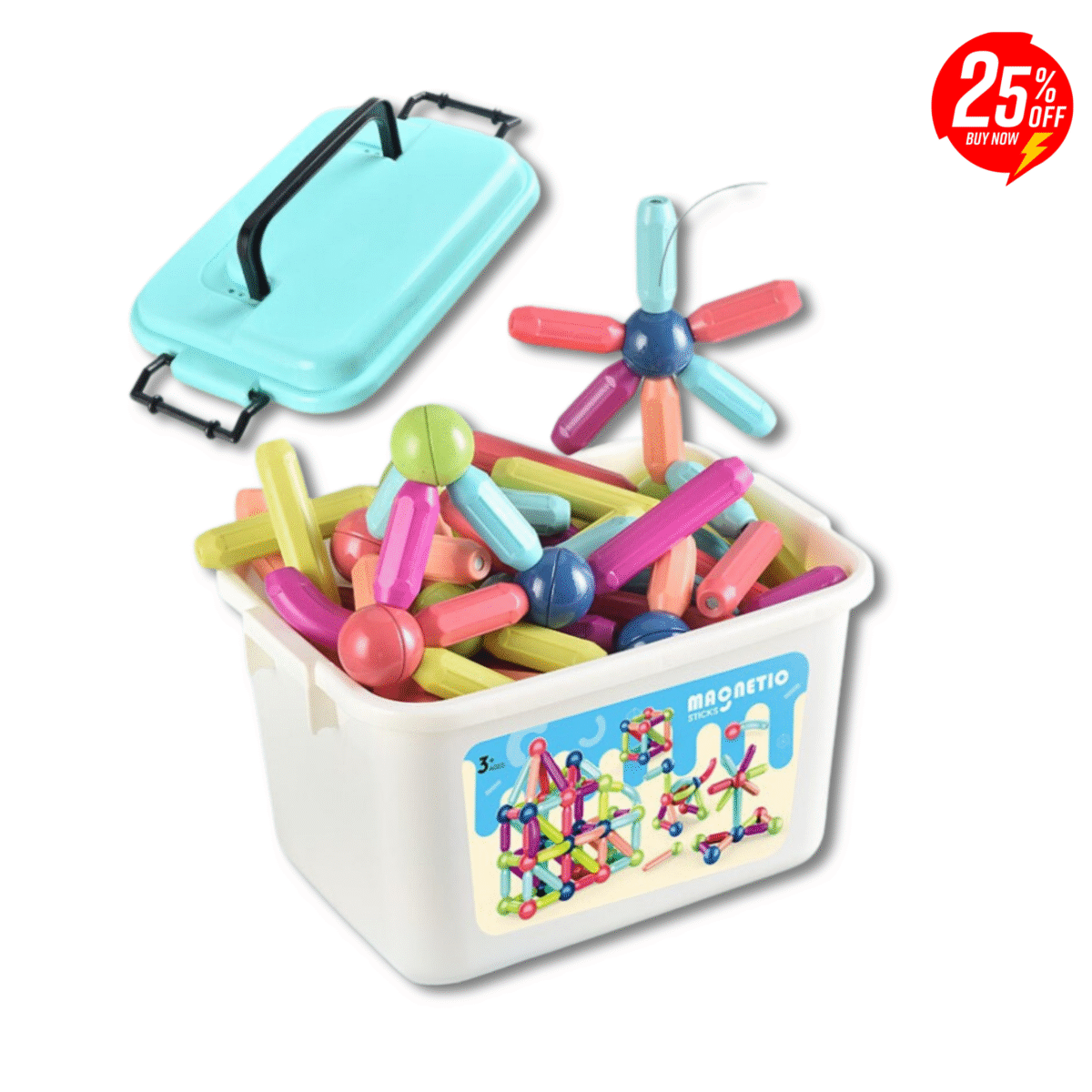 Blocs de construction magnétiques 108 Pièces - BOITE PLASTIQUE – Image 6