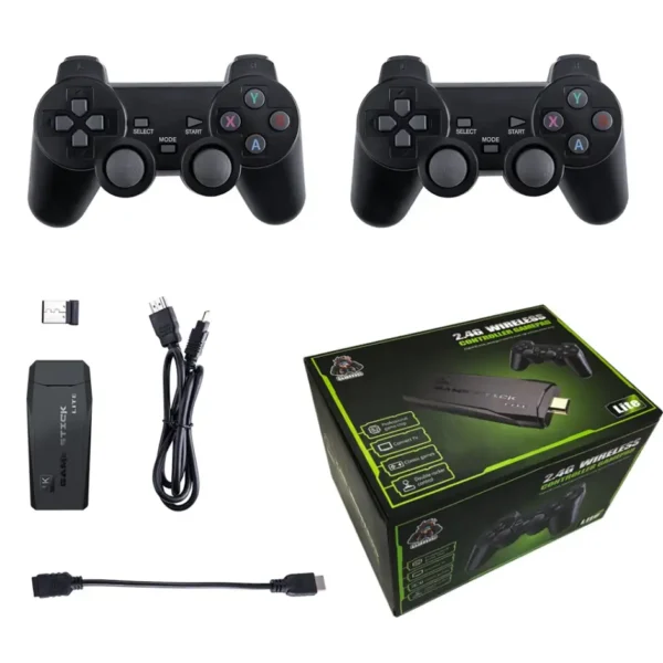 Console de jeu vidéo rétro avec 10000jeux intégrés, 64 go, contrôleur sans fil, pour PS1/GBA