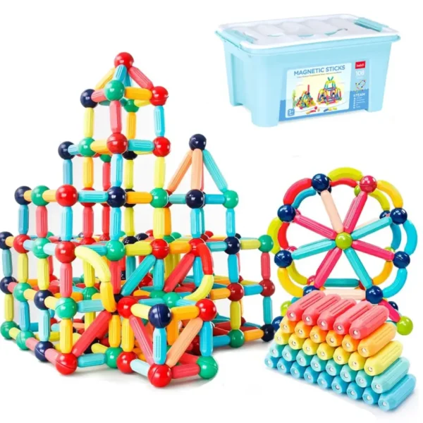 Blocs de construction magnétiques pour enfants, jouets Montessori dos