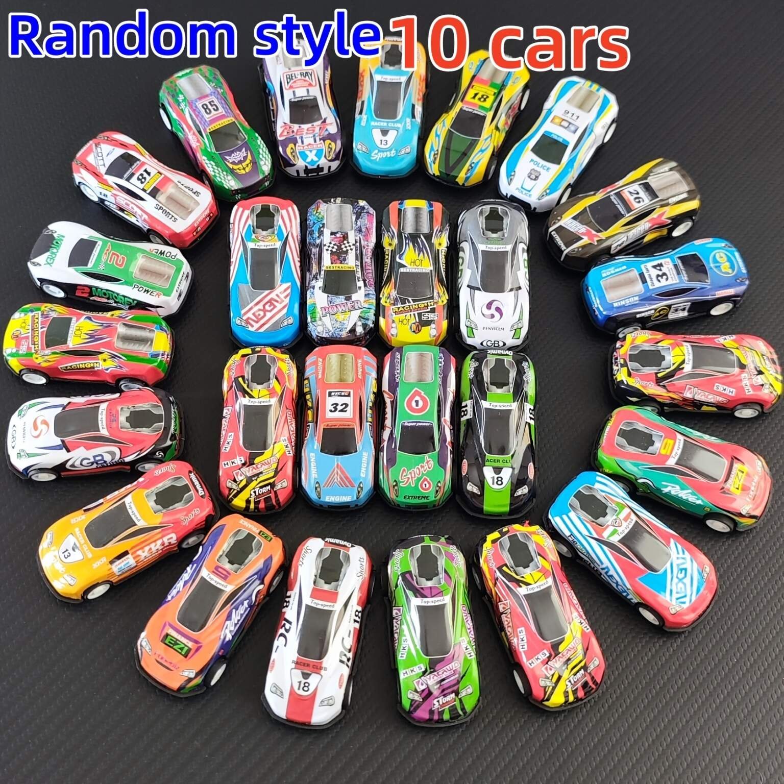 15pcs/10pcs/6pcs/ Jouets de Voitures Miniatures à Ressort en Vrac pour Fête, Jouets de Course à Prix Réduit – Image 3