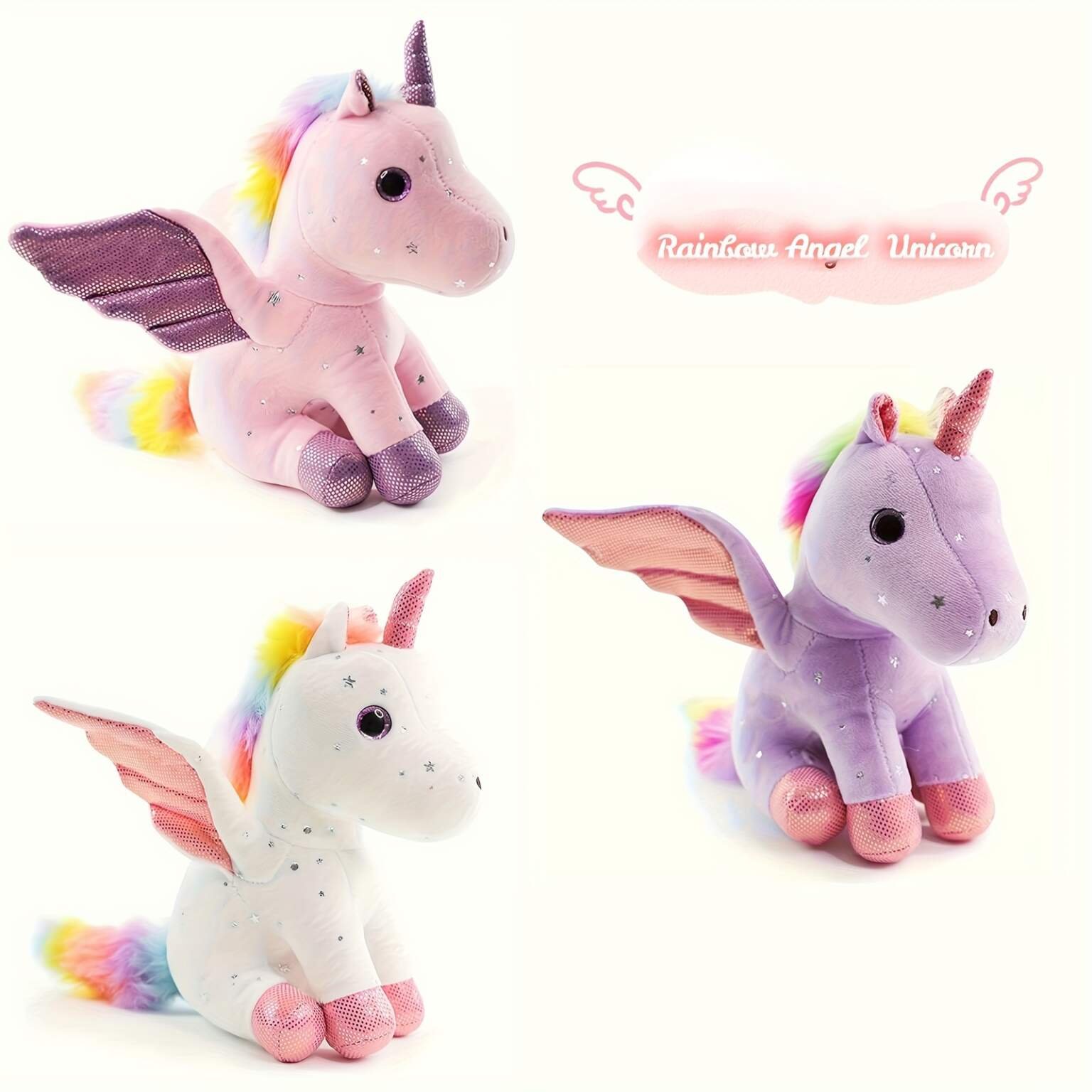 peluches kawaii ange licorne, jouet en peluche licorne de dessin animé, – Image 1