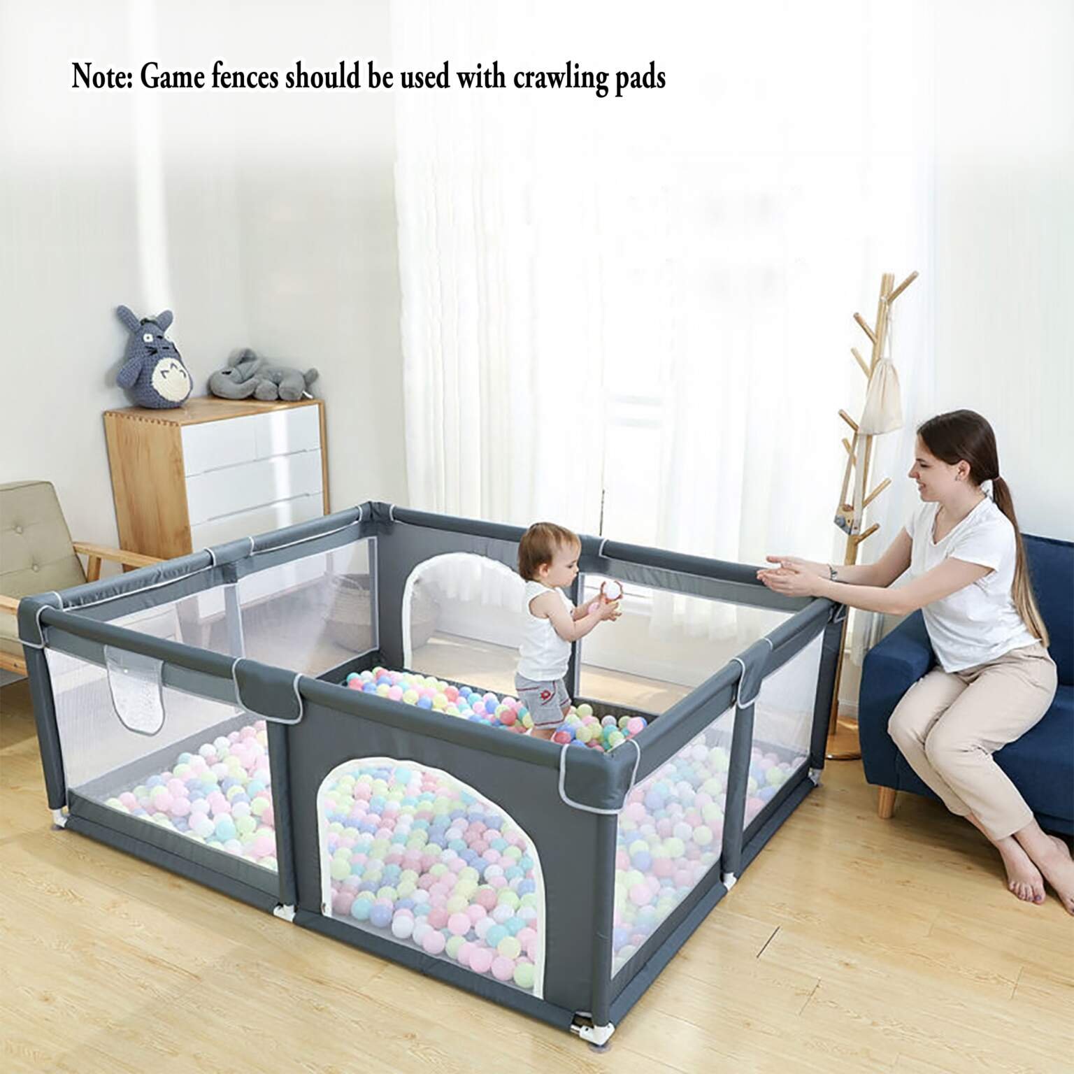 Espace de jeux sécurisé pour bébés; clôture, espace de sécurité et de détente. 182 cm/150 cm – Image 2