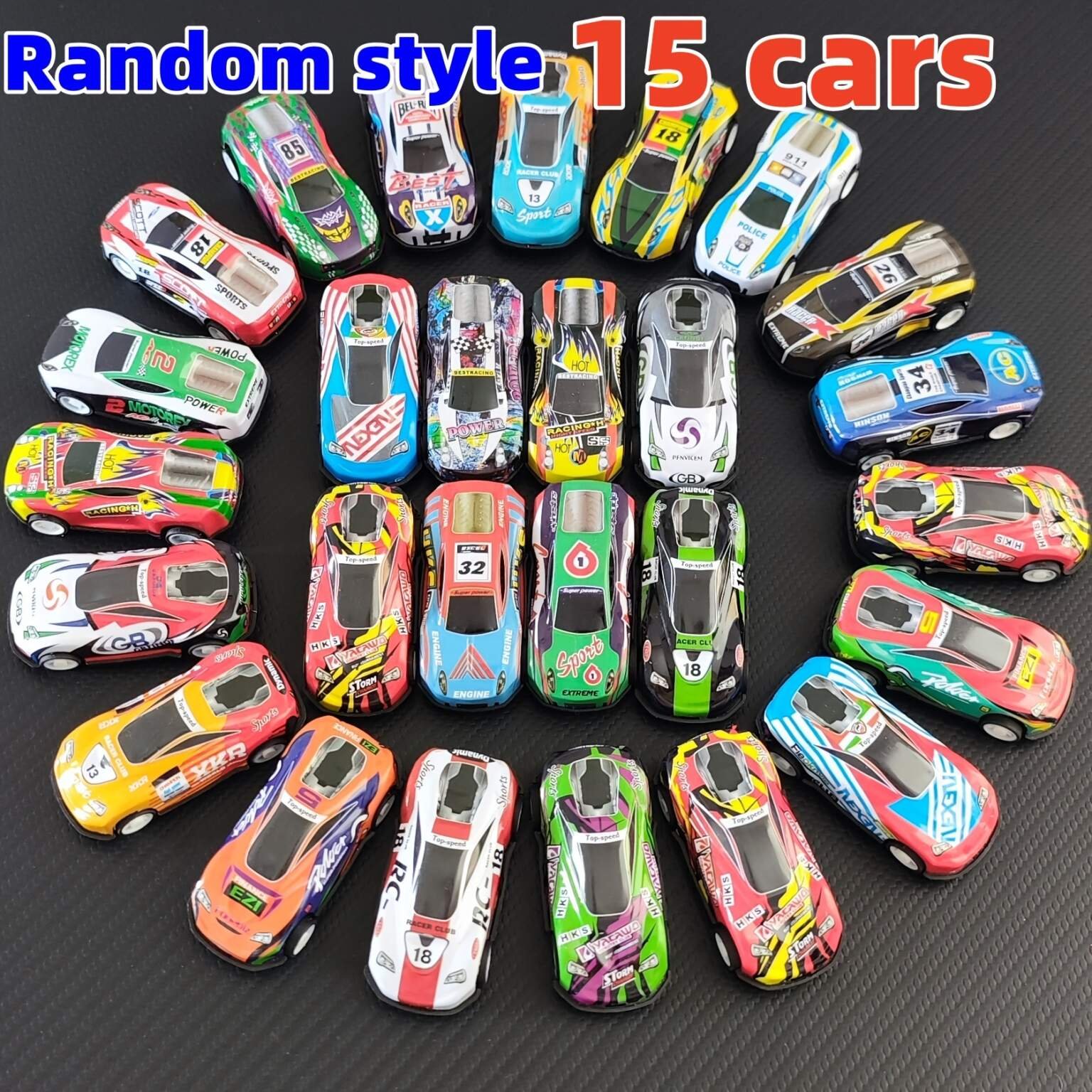 15pcs/10pcs/6pcs/ Jouets de Voitures Miniatures à Ressort en Vrac pour Fête, Jouets de Course à Prix Réduit – Image 7