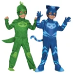 Costume de pyjama cosplay pour enfants avec masque, combinaisons bleues, rouges, vertes