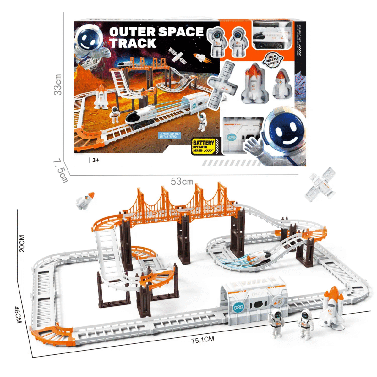 Circuit de Course Spatial "Outer Space Track" - Navette Motorisée et Figurines d'Astronautes – Image 6