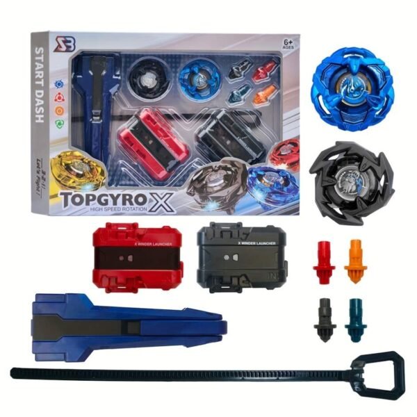 BB311A X Series Battle Topgyro Set : Comprend 2 Topgyros, 2 Lanceurs et 1 Poignée