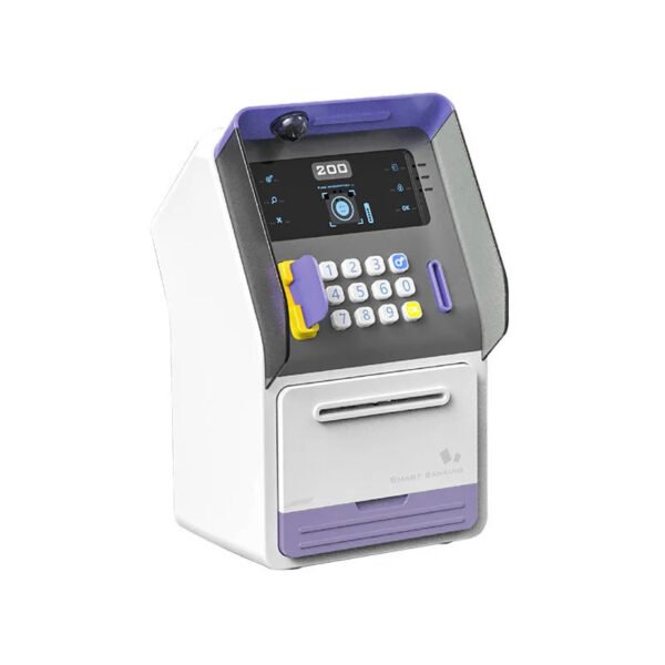 Tirelire Électronique Intelligente ATM pour Enfants - Écran LCD, Code PIN et Reconnaissance de Billets