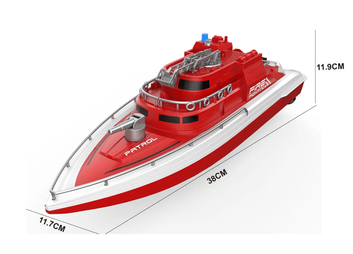 Bateau de Patrouille Télécommandé 2.4Ghz - Modèle HI58 - Double Moteur  - Modèle Pompier – Image 5