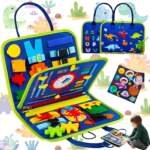 Livre d'Activités Sensoriel en Feutrine - Sac de Voyage Éducatif pour Enfants