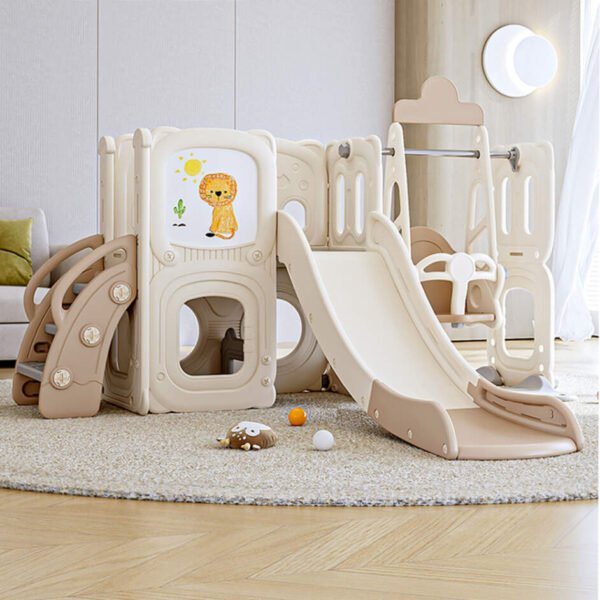 Centre d'Activités Bébé 4-en-1 Joyce - Toboggan, Balançoire, Panier de Basket, Escalier - All 4 Kids