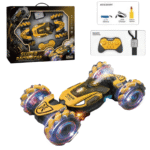 Super Voiture de Course Stunt Télécommandée 🏎️ - Rotation 360°, Effets de Fumée, Musique et Lumières LED