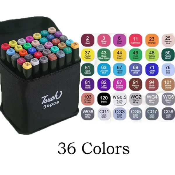 Jouets de dessin pour enfants, ensemble de stylos marqueurs artistiques à Double tête pour dessineR  - Couleur : 36 color