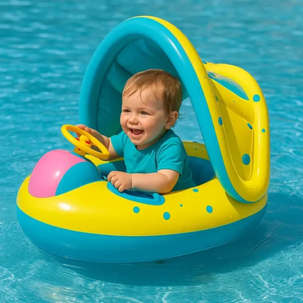 Bouée Bébé Pare-Soleil Volant Interactif : Sécurité et Jeu Aquatique
