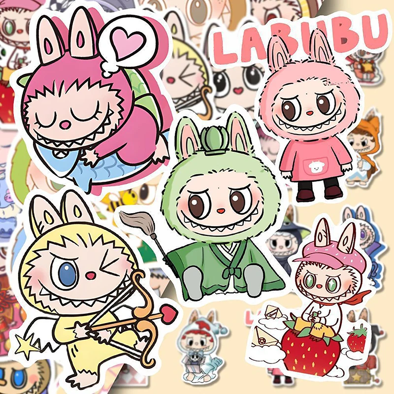 Paquet d'autocollants imperméables de dessin animé de monstre Labubu, bouteille d'eau mignonne pour ordinateur portable, Skateboard, Scrapbook, accessoires Anime, 20 pièces
