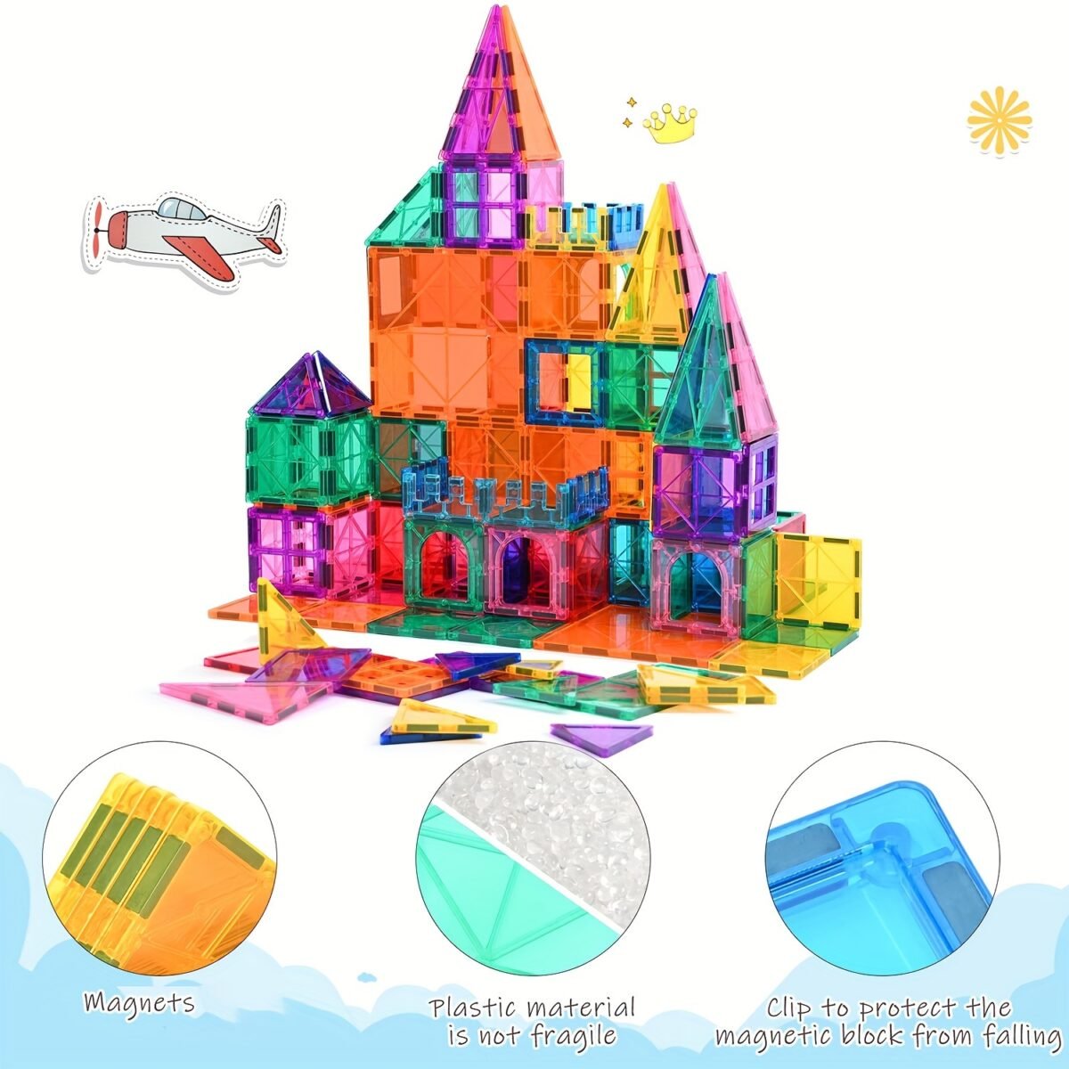48 pièces de Blocs Magnétiques, Adaptés aux Enfants à Partir de 3 Ans – Image 4