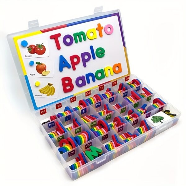 Kit de lettres magnétiques colorées – 104 pièces