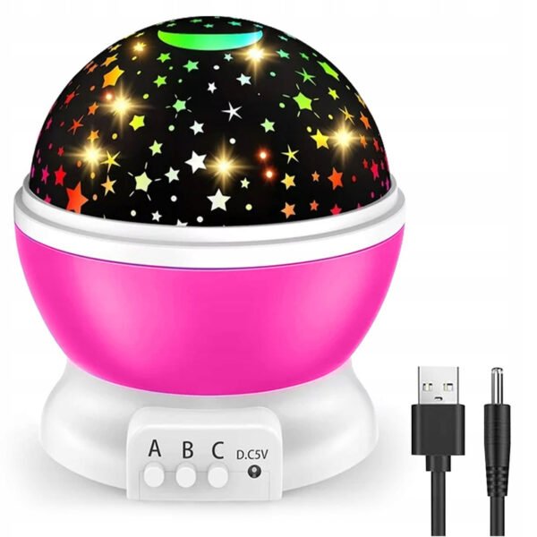 Projecteur d'étoiles lumineuse nocturne rotatif pour enfants, créant un effet d'univers de 360°