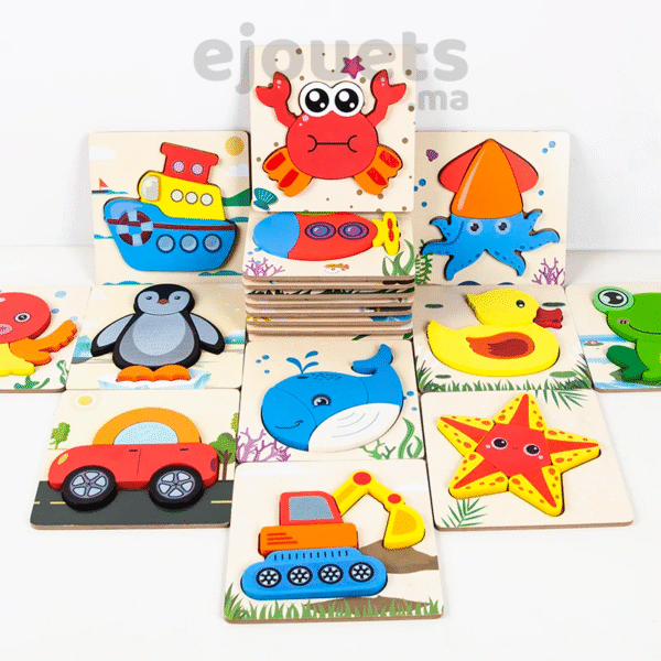 Puzzle Bois 3D pour Enfants  Animaux & Véhicules