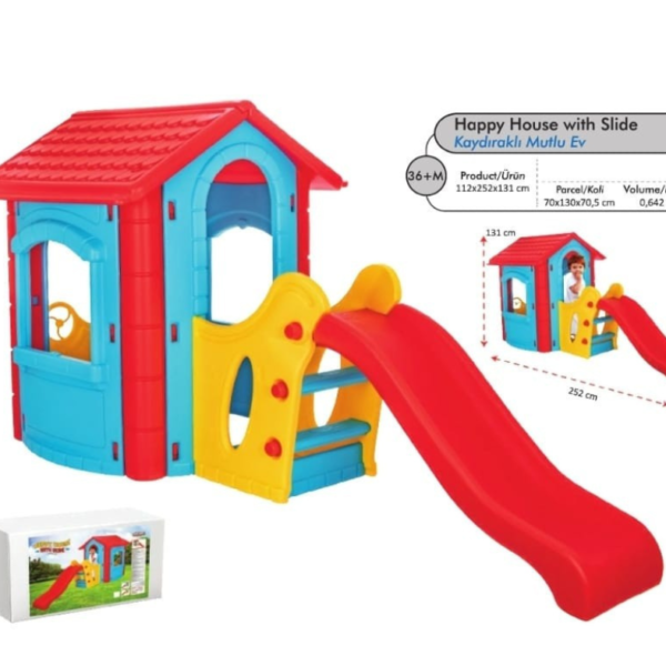 Toboggan et Happy House pour jardin, crèche, maison de jeunesse Pilsan
