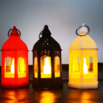 Pack 3 Lanternes LED Ramadan – Noir, Blanc & Rouge