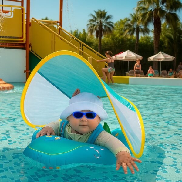 Bouée Gonflable à Ombrelle Anti UV pour Bébé | Sunsplash