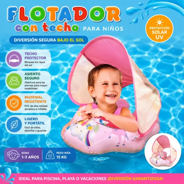 BOUÉE SIÈGE BÉBÉ AVEC AUVENT – FLOTADOR CON TECHO