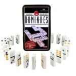 Dominoes Boite métallique professionnelle de 28 dominos de couleur