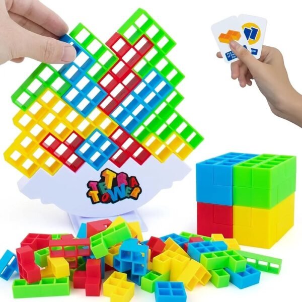 Tetris Tower – Jeu de Société d'Équilibre Stratégique pour Enfants et Adultes