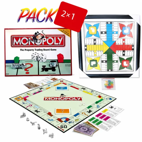 Pack Jeux de Société 2 en 1 – Monopoly + Jeu Classique