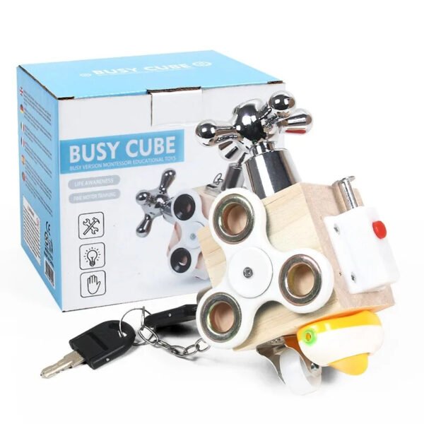 Busy Cube Montessori Éducatif – Jouet Sensoriel d’Activités et Motricité Fine