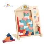 Jeu de Construction Tetris en Bois – Puzzle Éducatif et Développement de la Logique