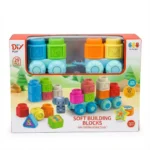 Soft Building Blocks – Jeu de Construction Souple 29 Pièces avec Train