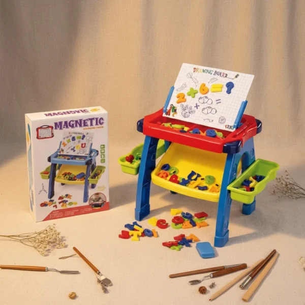 Table d’Activités Magnétique 3-en-1 pour Enfants