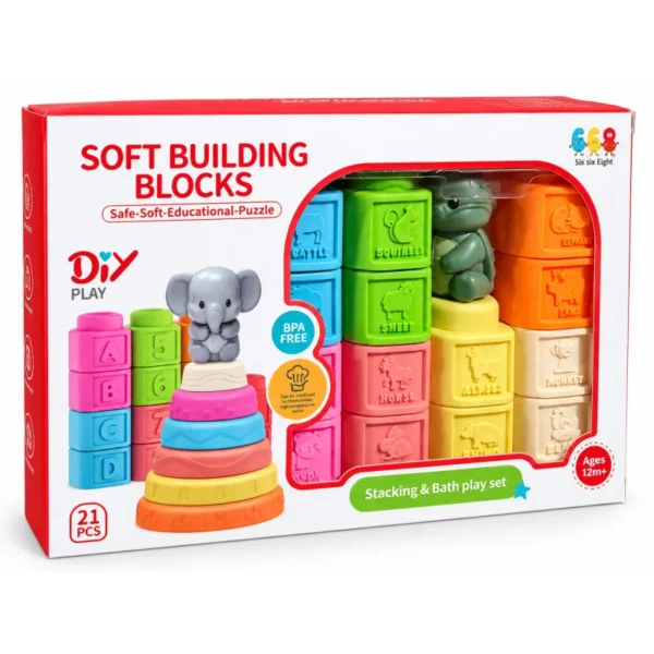 Soft Building Blocks – Blocs de Construction Souples 21 Pièces